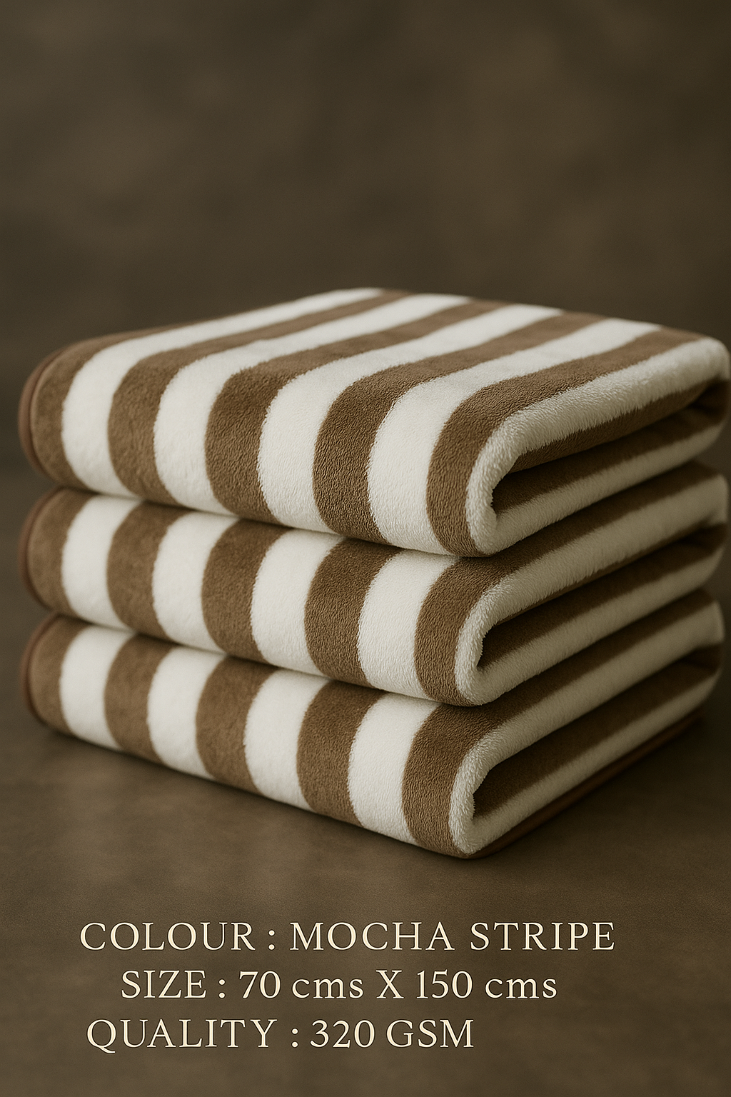 towel mocha stripe